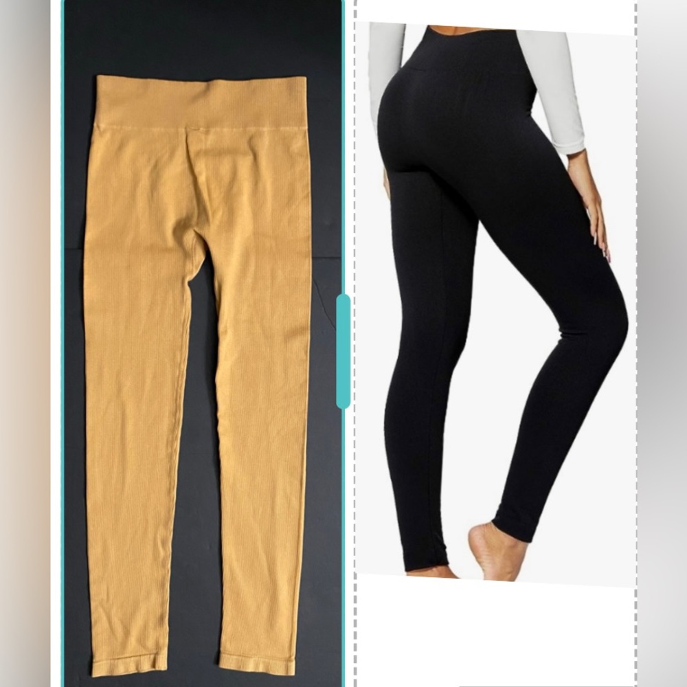 NEW MIX High Waisted Tan Ankle Fit Leggings women’s size L/ XL